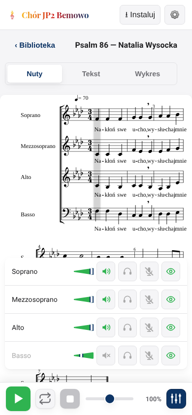Głos Basso wyciszony